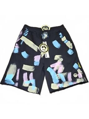 Barrow | Black Multicolor Patterned Men's Athletic Shorts | XL